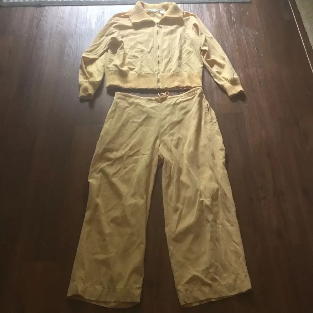 Vintage c.a.sport Yellow Silk Track Suit- READ all - Picture 2 of 9